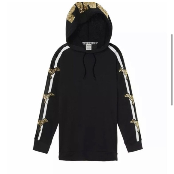 PINK VS BLING DOGGIE HOODIE / YOGA LEGGINGS OUTFIT SET LARGE - Picture 4 of 12